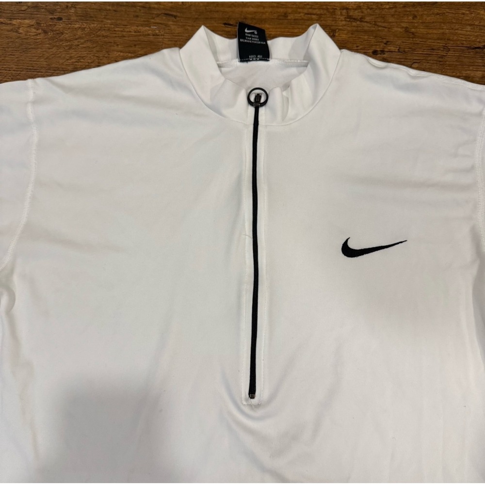 Vintage Nike‎ Andre Agassi White Tennis USA 1/4 Zip Pullover Sweatshirt Men's L
